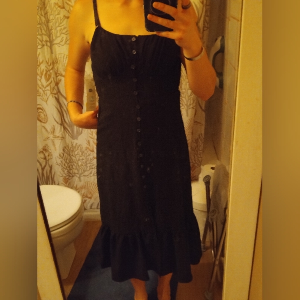 Elegant Black Button-Down Dress